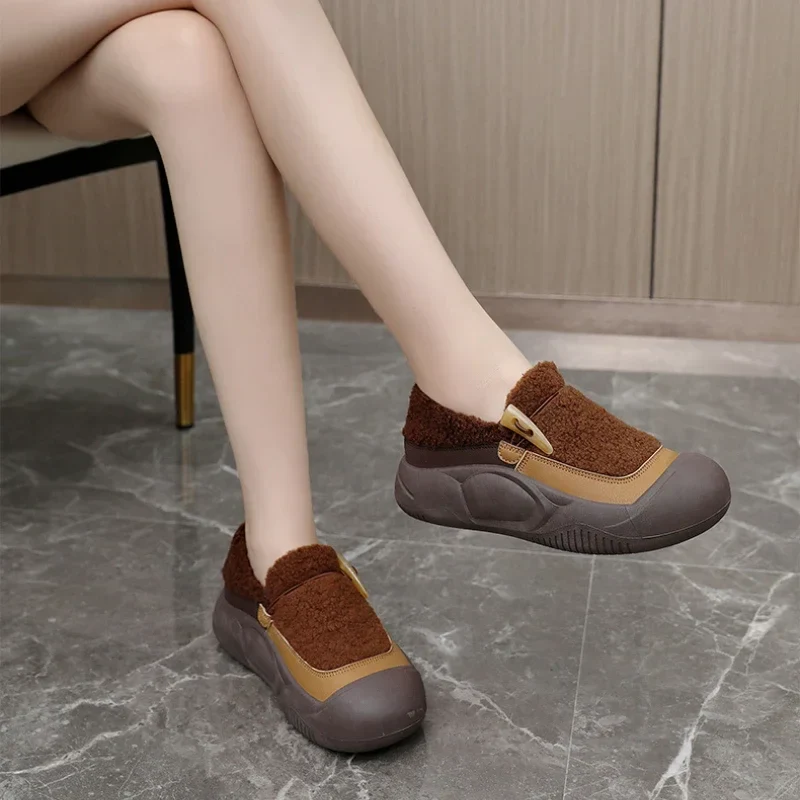 Chaussures confortables pour femmes en fourrure pour automne/hiver - image de produit 5